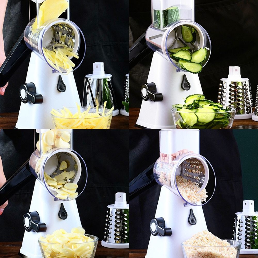 Kitchen Helper Gadgets - Cortador de alimentos giratorio, rallador, triturador,