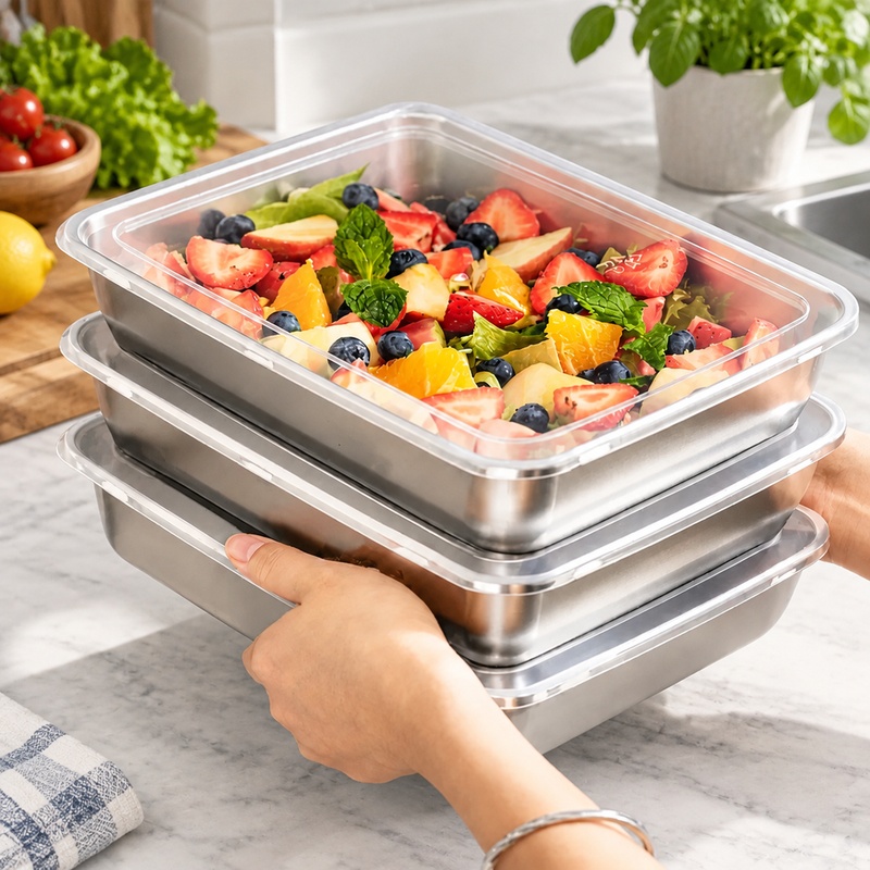 Kitchen Gadgets Organizer - Juego de 3 recipientes de acero